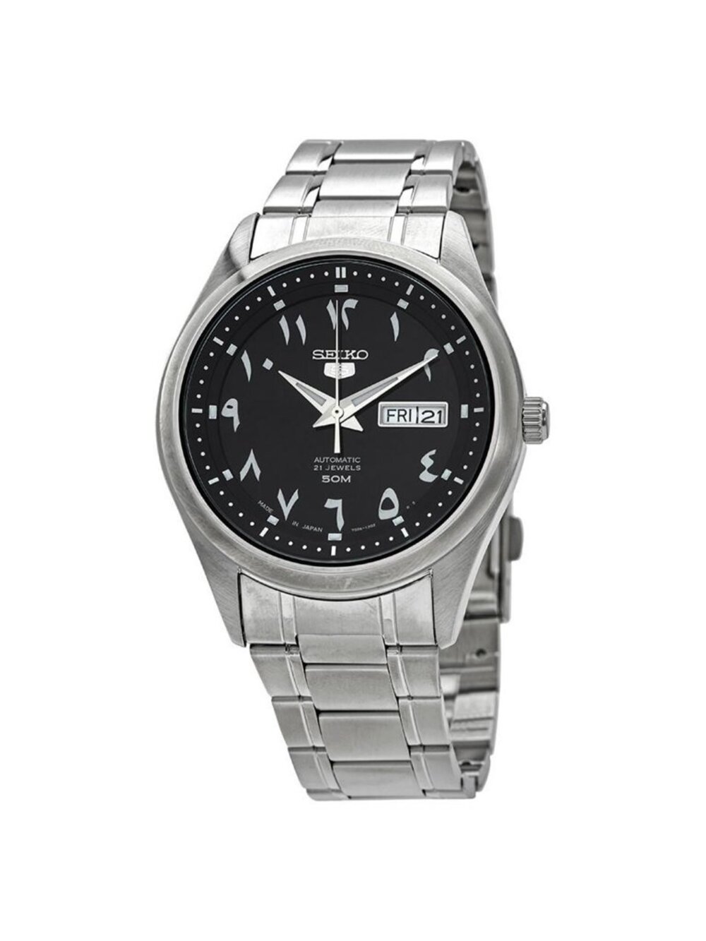 NWT Seiko 5 Automatic Black Arabic Dial Men's Watch